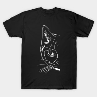 Cat looks over a wall T-Shirt